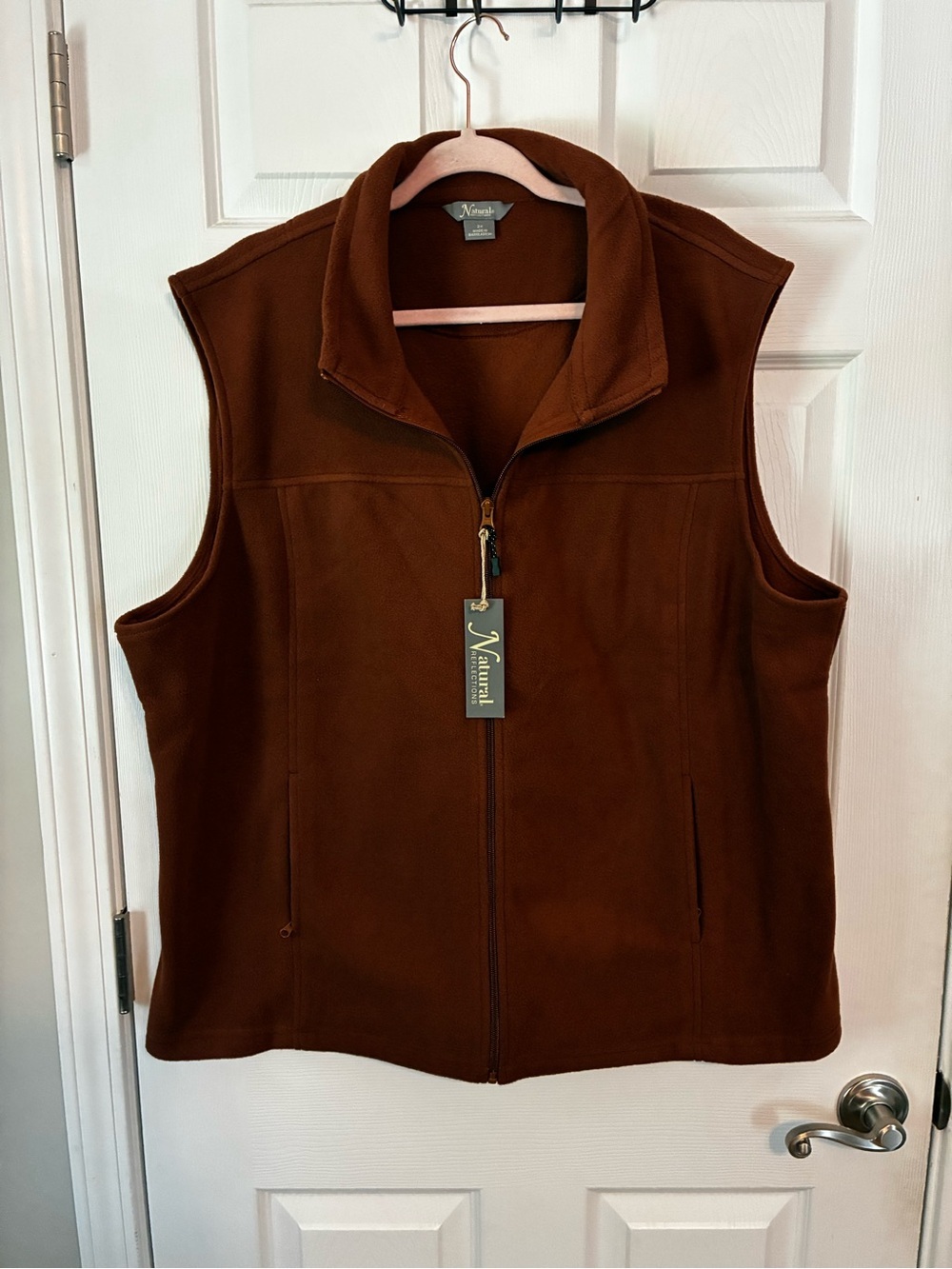 Natural Reflections Women's Brown Fleece Zip Vest